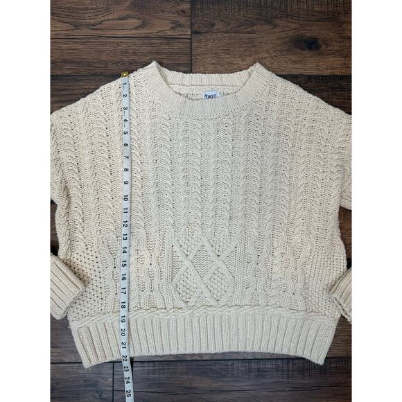 Princess Polly Cream Chunky Cable Knit Oversized Pullover Sweater S/M - Picture 5 of 6